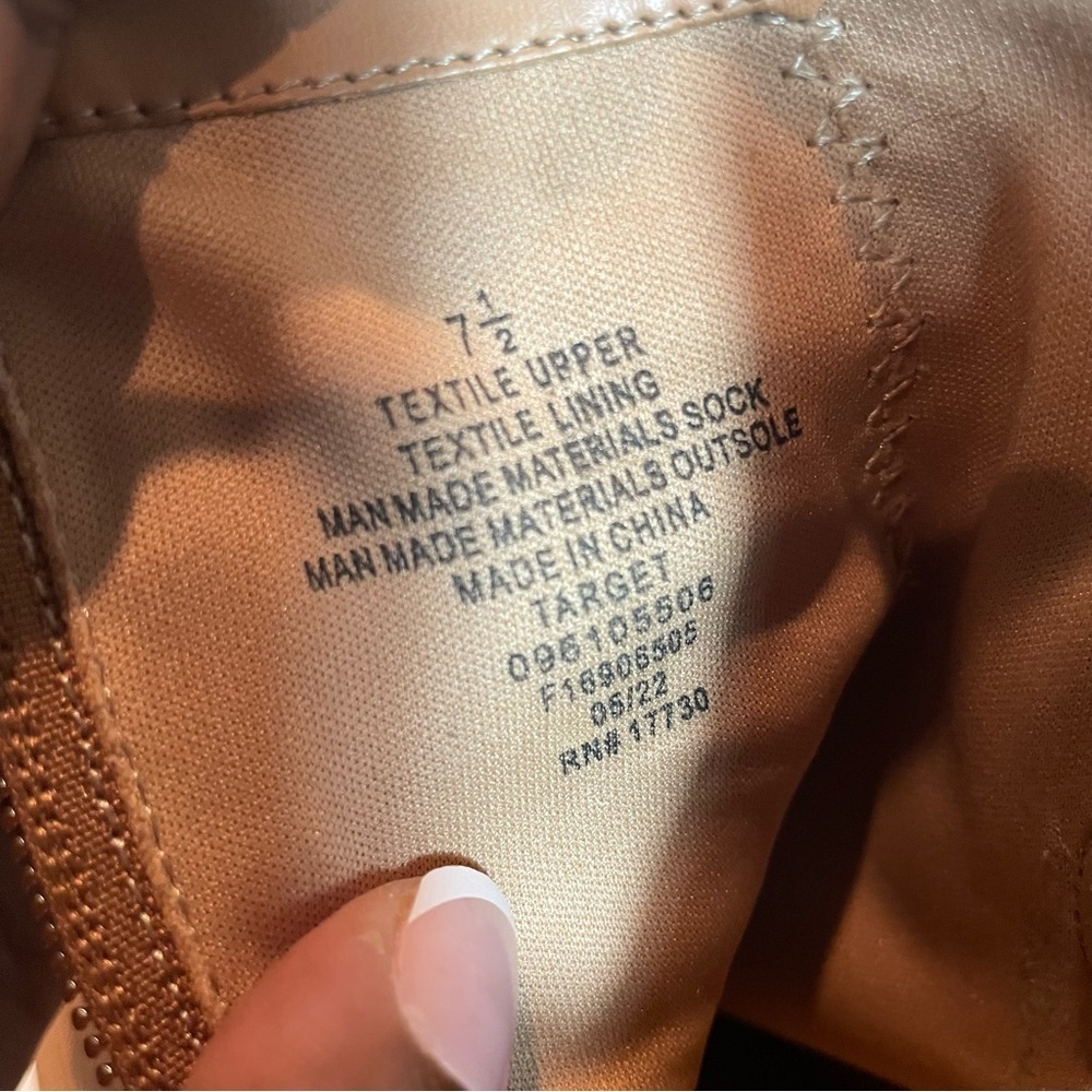 Universal Thread Tan/Camel Stack Heel Lace Up Ank… - image 8